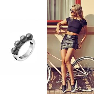 【Calvin Klein 凱文克萊】Circling系列鋼色+黑色戒指-7(ck戒指)