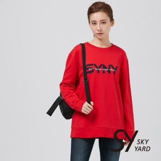 【SKY YARD】網路獨賣款-長版繡花衛衣(紅色)