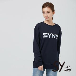 【SKY YARD】網路獨賣款-長版繡花衛衣(深藍)