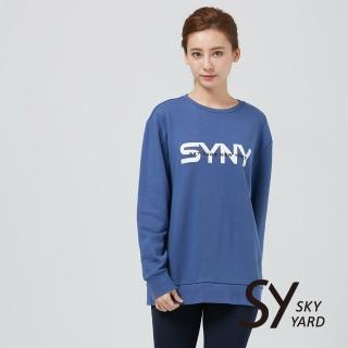 【SKY YARD】網路獨賣款-長版繡花衛衣(藍色)