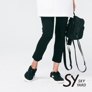 【SKY YARD】網路獨賣款-厚磅印花彈力修身內搭褲(黑色)