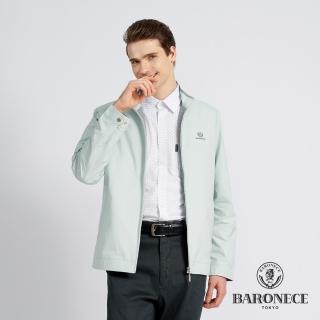 【BARONECE 百諾禮士】男款 抗UV棉質混紡素面立領薄夾克外套-綠色(1198664-42)