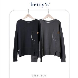 【betty’s 貝蒂思】跳色線條寬版長袖T-shirt(共二色)