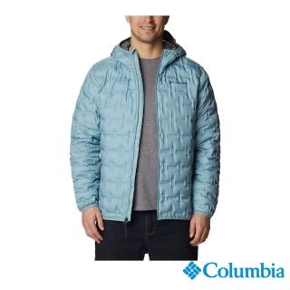 【Columbia 哥倫比亞 官方旗艦】男款-Delta RidgeOmni-Heat鋁點保暖羽絨連帽外套-湖水藍(UWE09540AQ/HF)