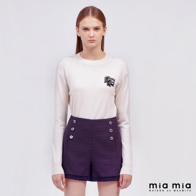 【mia mia】mia縫珠鑽圓領針織衫