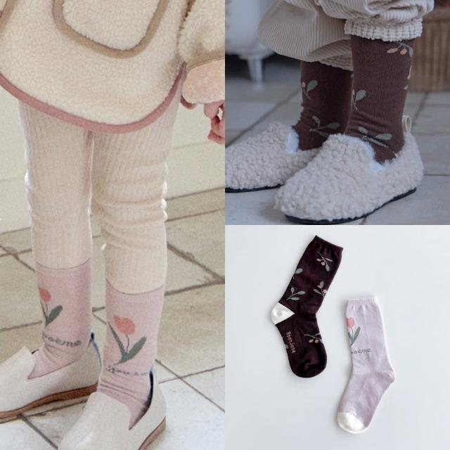 【Roan Jane】女孩童襪中長襪襪子2入組 - 鬱金香果實(TM2308-530)