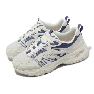【SKECHERS】休閒鞋 D Lites 4.0 女鞋 米白 藍 拼接 固特異大底 復古 記憶鞋墊 老爹鞋(896205-NTBL)