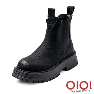 【0101】率性雙拼厚底切爾西短靴(黑)