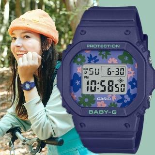 【CASIO 卡西歐】BABY-G 花朵方形女錶電子錶(BGD-565RP-2)