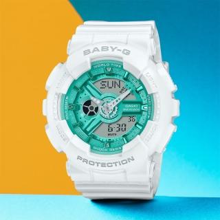 【CASIO 卡西歐】Baby-G 金屬色雙顯手錶 畢業禮物(BA-110XWS-7A)
