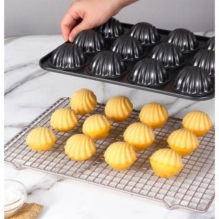 【Chefmade學廚】原廠正品瑪德蓮12連貝殼造型蛋糕模(WK9872黑色日式瑪德蓮胖貝殼模蛋糕連模)