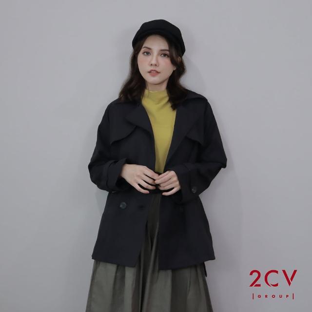 【2CV】現貨 冬新品 巴黎街頭短版風衣外套 JJ014
