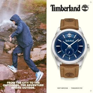 【Timberland】天柏嵐 NORTHBRIDGE系列 小秒針腕錶 皮帶-藍45mm(TDWGA0029702)