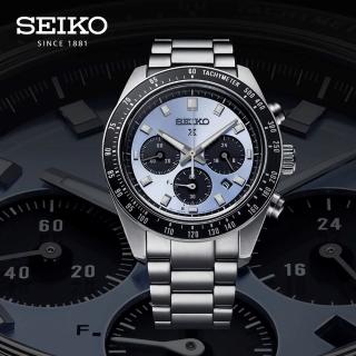 【SEIKO 精工】Prospex SPEEDTIMER 冰藍 熊貓 太陽能計時腕錶/SK027(V192-0AH0U/SSC935P1)