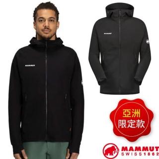 【Mammut 長毛象】AF 男 Macun 2.0 防風防曬軟殼連帽外套.夾克(1011-00792-0001 黑)