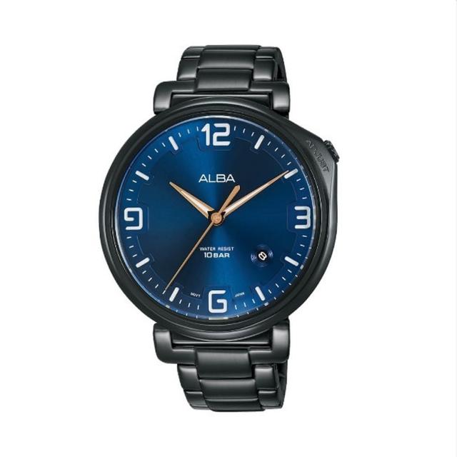 【ALBA】雅柏官方授權A1 對錶系列 情人節 男款 水晶鏡面 石英腕錶-43mm(AS9H47X1)