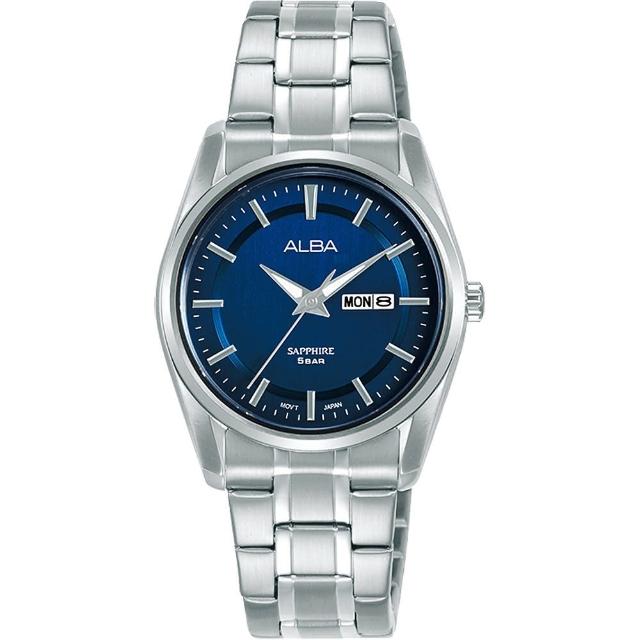 【ALBA】雅柏官方授權A1 女時尚簡約藍面不鏽鋼腕錶-29.5mm(AN8037X1)