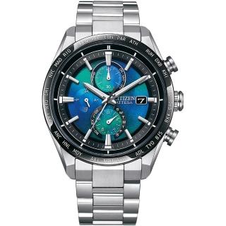 【CITIZEN 星辰】GENTS 限量 千彩之海 光動能鈦金屬 電波計時腕錶 42MM(AT8188-64L)