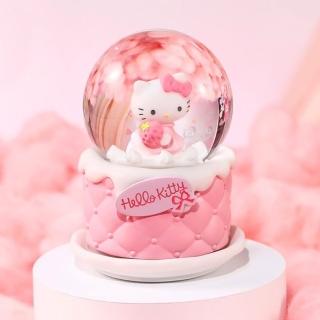 【JARLL 讚爾藝術】Hello Kitty生日派對蛋糕 水晶球音樂盒(官方授權)