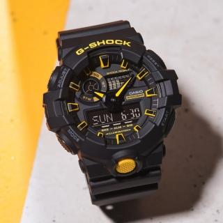 【CASIO 卡西歐】G-SHOCK 黑黃配色系列 雙顯手錶(GA-700CY-1A)