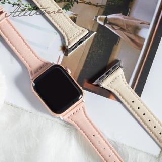 【ALL TIME 完全計時】Apple Watch S7/6/SE/5/4 42/44/45mm 典雅復古窄版皮革錶帶