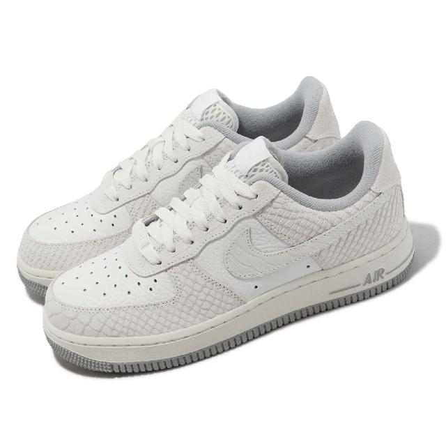 【NIKE 耐吉】Wmns Air Force 1 07 女鞋 白 灰 蛇紋 AF1 White Python(DX2678-100)