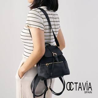 【OCTAVIA 8】袋蓋系之二 迷你二用肩背後背束口包 - 渴望黑(小型後背包 束口包)