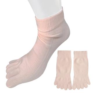 【ELF 三合豐】6雙組 精梳棉輕薄短統無後跟粉紅色五趾襪(MIT 粉紅色)