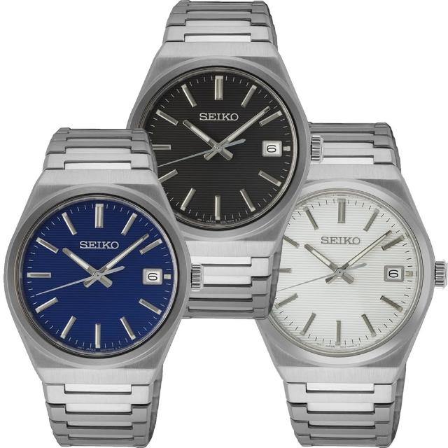 【SEIKO 精工】CS系列 簡約經典腕錶－黑／藍／白(SUR557P1／SUR555P1／SUR553P1)