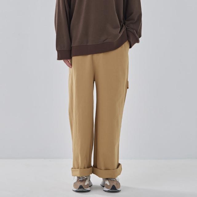 【Queenshop】男裝 側口袋設計休閒直筒長褲 三色售 S/M/L/XL 現+預 04101774