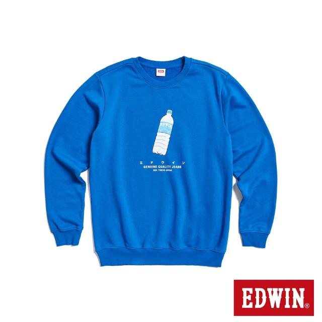 【EDWIN】男女裝 東京散策系列 水份補給長袖T恤(藍色)