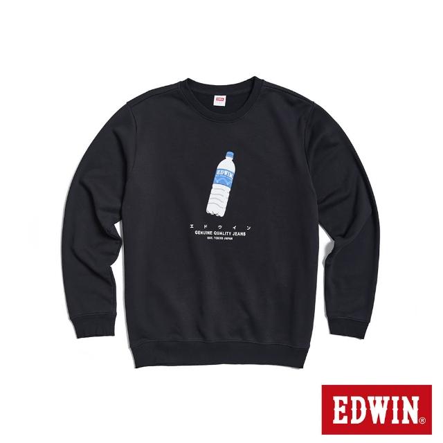 【EDWIN】男女裝 東京散策系列 水份補給長袖T恤(黑色)