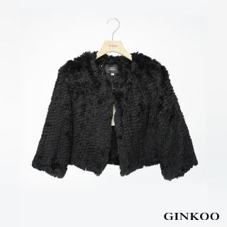 【GINKOO 俊克】前釦鱗紋絨毛小外套