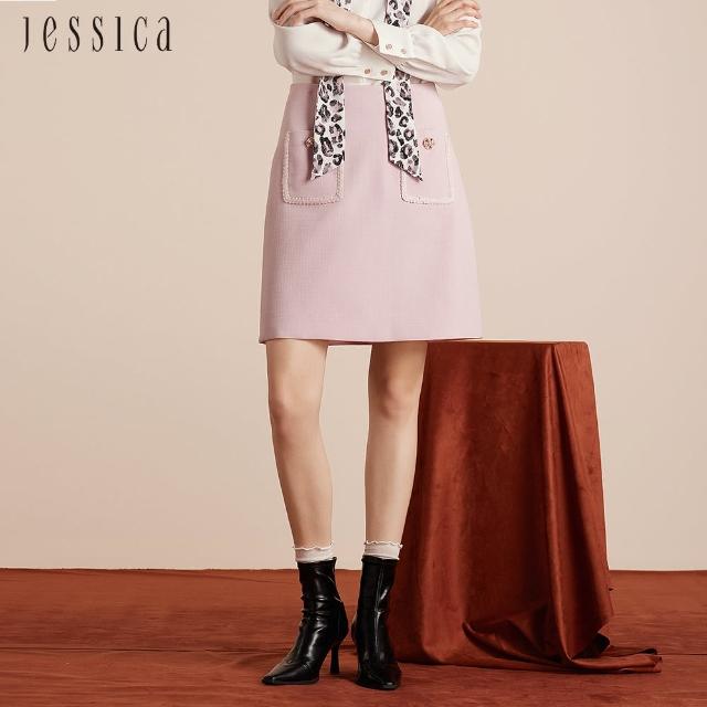 【JESSICA】摩登浪漫百搭直筒小香風短裙J30464
