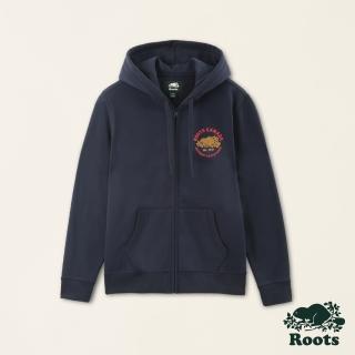 【Roots】Roots 男裝- 戶外探險家系列 厚磅連帽外套(軍藍色)