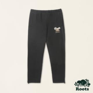 【Roots】Roots 男裝- 戶外探險家系列 有機棉刷毛布長褲(黑色)