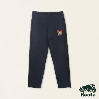 【Roots】Roots 男裝- 戶外探險家系列 有機棉刷毛布長褲(軍藍色)