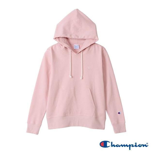 【Champion】官方直營-刺繡連帽上衣-女(淺粉紅色)