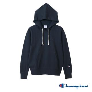 【Champion】官方直營-刺繡連帽上衣-女(深藍色)