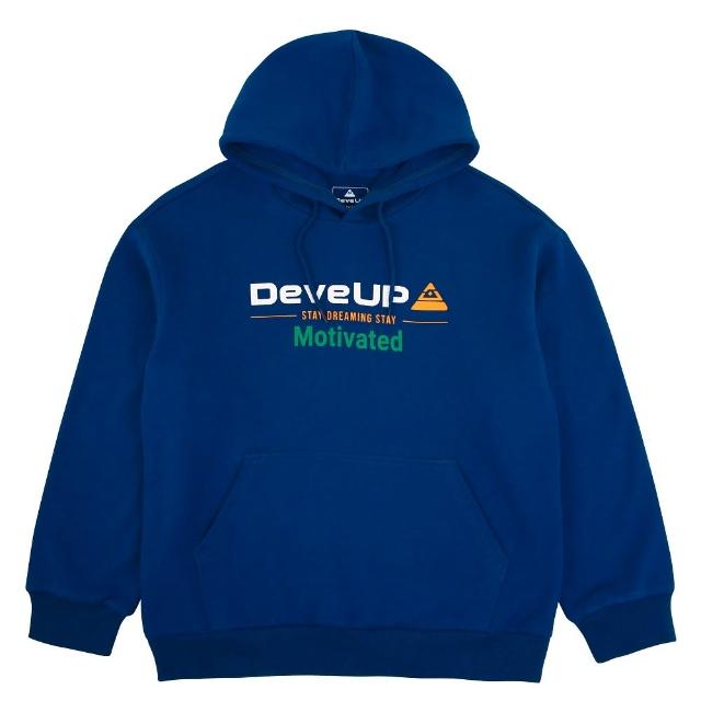 【DeveUP】『DeveUP』棉質連帽印圖長袖上衣(產品編號 : D02102 碧空藍)