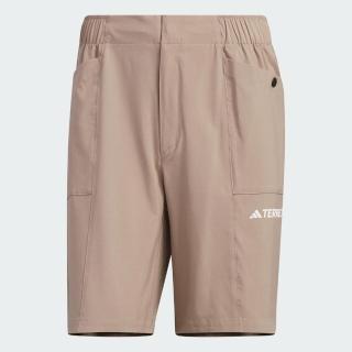 【adidas 愛迪達】UPF Shorts 男 短褲 亞洲版 戶外 健行 休閒 防潑水 反光 愛迪達 咖啡(IL8947)