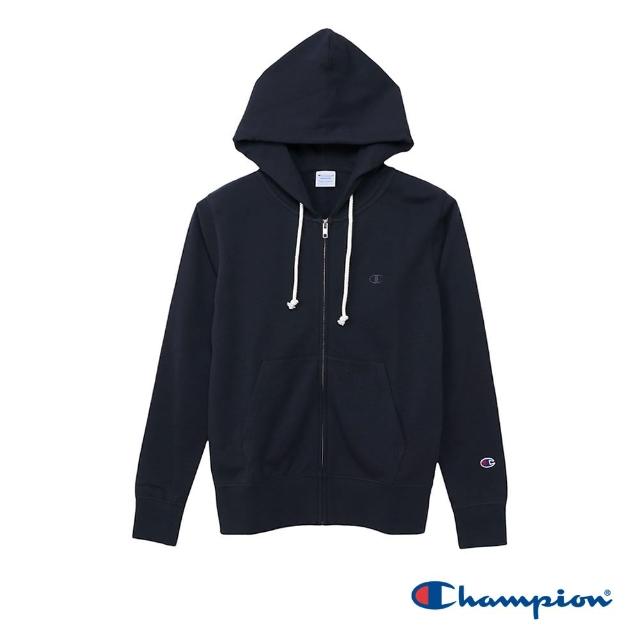 【Champion】官方直營-刺繡LOGO連帽外套-女(深藍色)