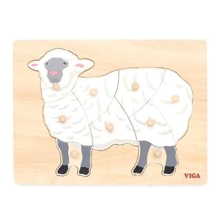 【WISDOM 華森葳】小把手動物拼圖-綿羊(益智成長 邏輯建構 動物認知)