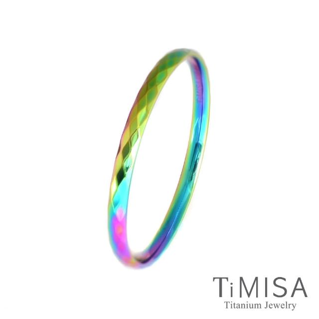 【TiMISA】格緻真愛-細版 純鈦手環(極光)