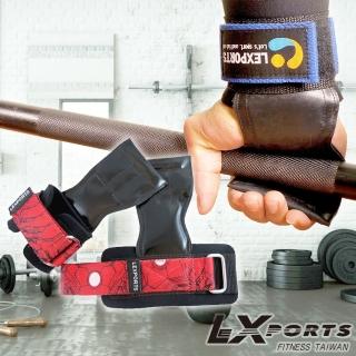 【LEXPORTS】LEXPORTS PowerGrippsPRO-FIT 皮革專業拉力帶-烈焰鋼鐵(輔助-助力帶-拉力帶-重訓-手套)