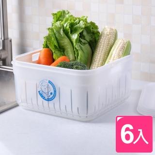 【真心良品】沃爾9號濾水保鮮盒 寬型4.6L(6入)