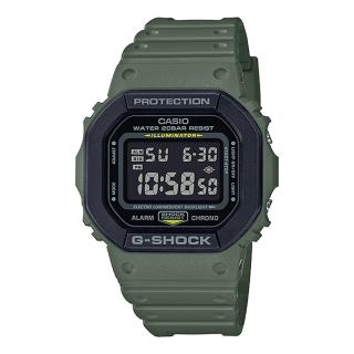 【CASIO 卡西歐】G-SHOCK 電子錶 橡膠錶帶 防水200米 耐衝擊構造 冷光照明(DW-5610SU-3DR)