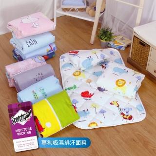 【I-JIA Bedding】台灣製造-天鵝絨兒童睡墊涼被枕頭超值三件組(多款任選)