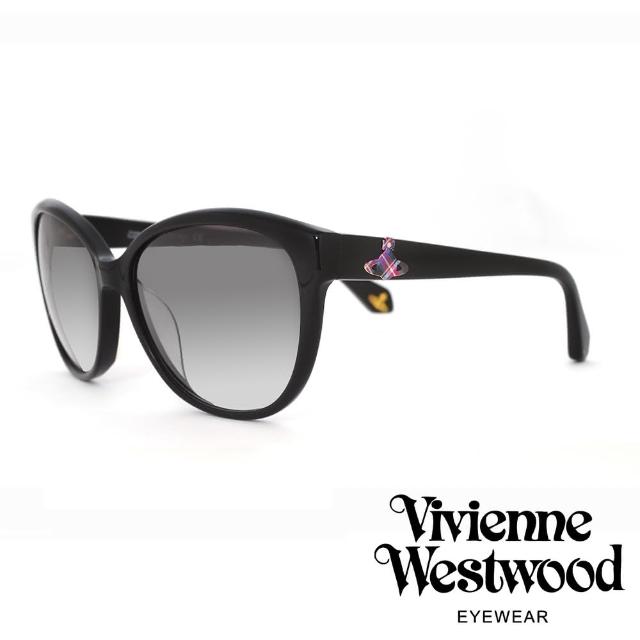 【Vivienne Westwood】英國經典LOGO格紋星球太陽眼鏡(黑 VW859_01)