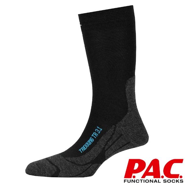 【PAC德國】女款透氣舒適中筒健行襪(PAC8030黑/深灰/運動襪/局部壓力釋放/高品質)